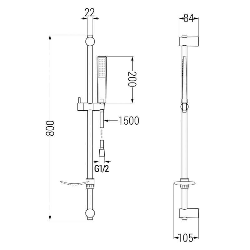 Mexen Axel DF72 Badewannen-Set, Chrom - 73813DF72-00