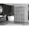 Mexen Kioto freistehende Duschwand 160 x 200 cm, schwarzes Gitter 8 mm, Chrom - 800-160-002-01-77