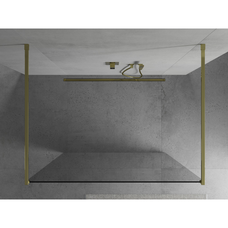 Mexen Kioto freistehende Duschwand 115 x 200 cm, transparent 8 mm, gold - 800-115-002-50-00