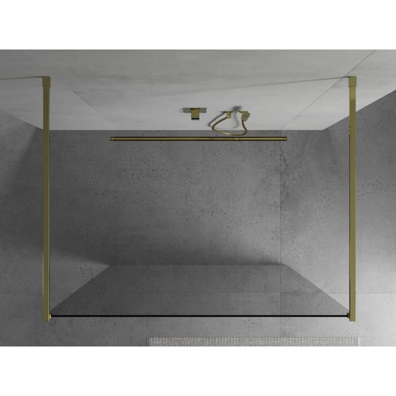 Mexen Kioto freistehende Duschwand 135 x 200 cm, transparent 8 mm, gold - 800-135-002-50-00