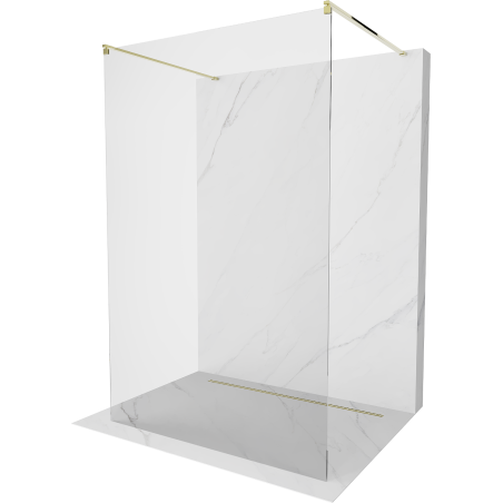 Mexen Kioto freistehende Duschwand 155 x 200 cm, transparent 8 mm, gold - 800-155-002-50-00