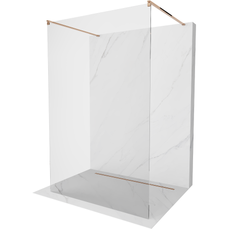 Mexen Kioto freistehende Duschwand 180 x 200 cm, transparent 8 mm, Roségold - 800-180-002-60-00
