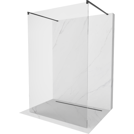 Mexen Kioto freistehende Duschwand 105 x 200 cm, transparent 8 mm, schwarz - 800-105-002-70-00