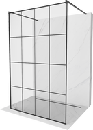 Mexen Kioto freistehende Duschwand 160 x 200 cm, schwarzes Gitter 8 mm, schwarz - 800-160-002-70-77