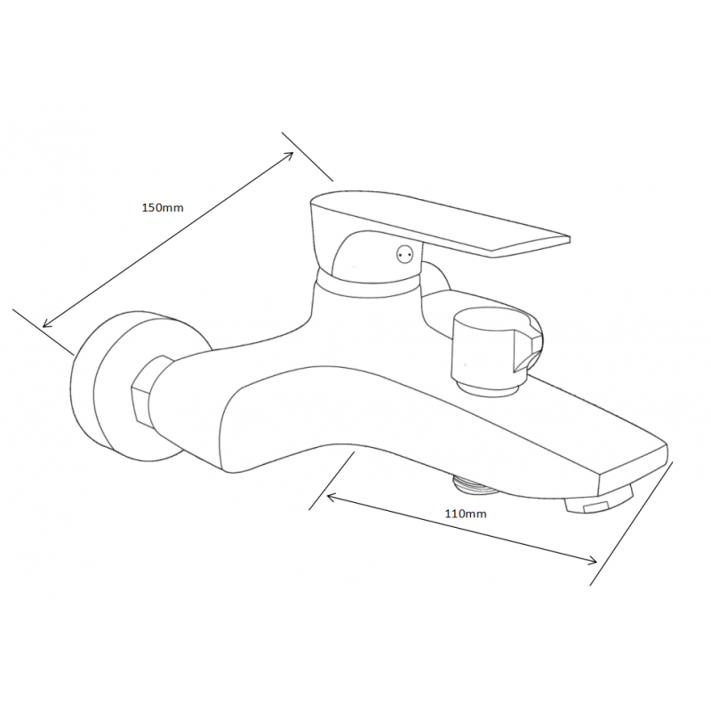 Mexen Axel R62 Badewannenset, Chrom - 73803R62-00