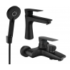 Mexen Axel R40 Badewannenset, schwarz - 73803R40-70