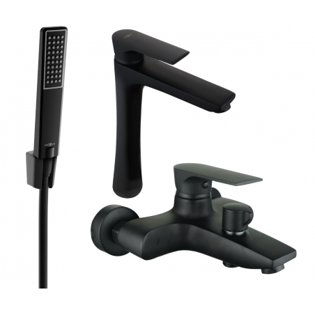 Mexen Axel R72 Badezimmerset, schwarz - 73813R72-70