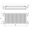 Mexen CH30 Hygiene Plattenheizkörper 900 x 1500 mm, seitlicher Anschluss, 3096 W, Anthrazit - W430H-090-150-66