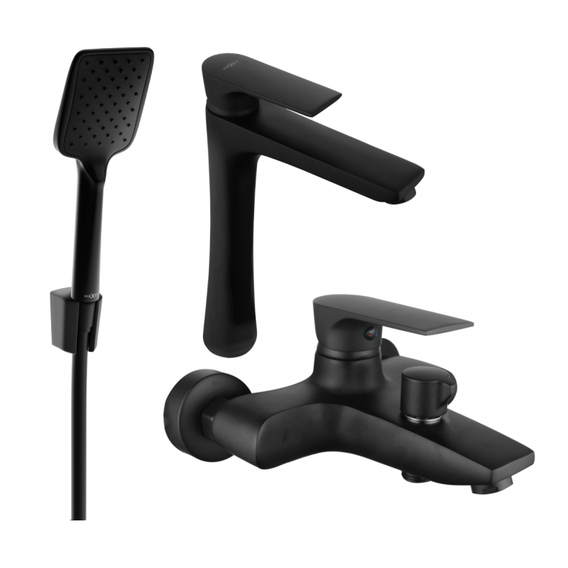 Mexen Axel R62 Badewannen-Set, schwarz - 73813R62-70