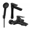 Mexen Axel R40 Badewannen-Set, schwarz - 73813R40-70