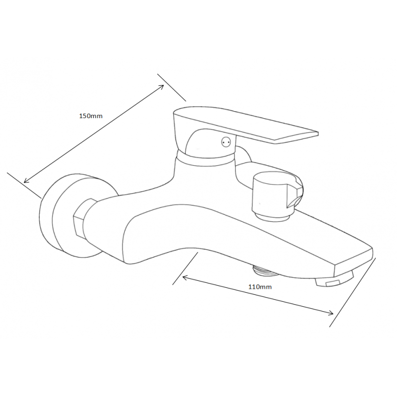 Mexen Axel R72 Badewannenarmatur mit Duschset, schwarz - 7383R72-70