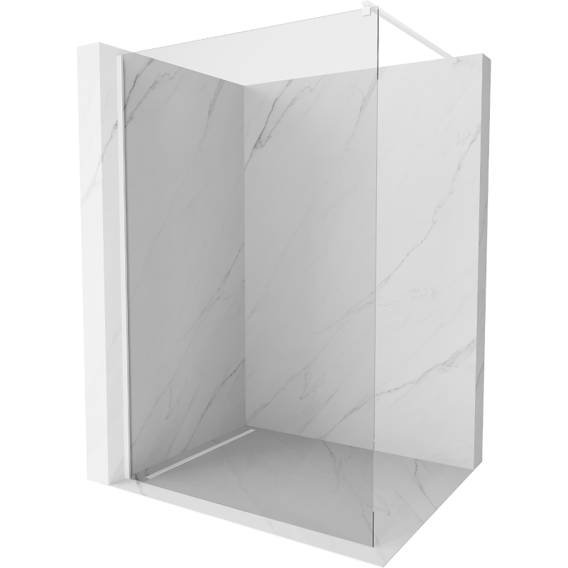 Mexen Kioto Duschwand Walk-in 155 x 200 cm, transparent 8 mm, weiß - 800-155-101-20-00