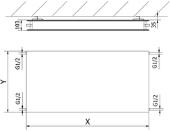 Mexen CHF20 Hygiene Flat Plattenheizkörper 500 x 500 mm, seitlicher Anschluss, 431 W, Anthrazit - W420HF-050-050-66