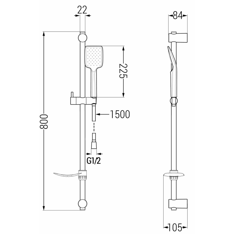 Mexen Caro DF62 Badewannenset, Chrom - 746603DF62-00