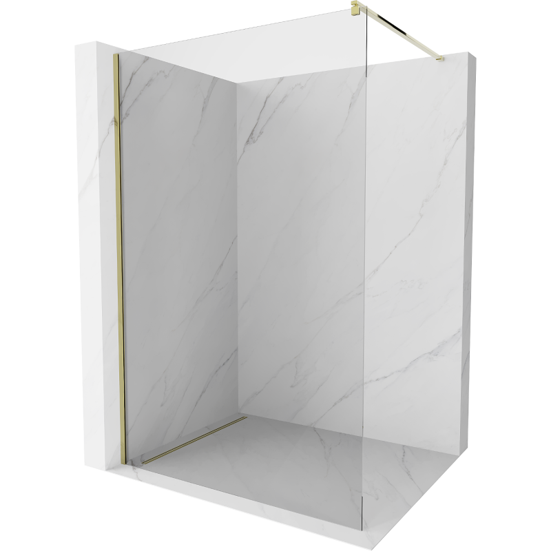 Mexen Kioto Duschwand Walk-in 170 x 200 cm, transparent 8 mm, gold - 800-170-101-50-00