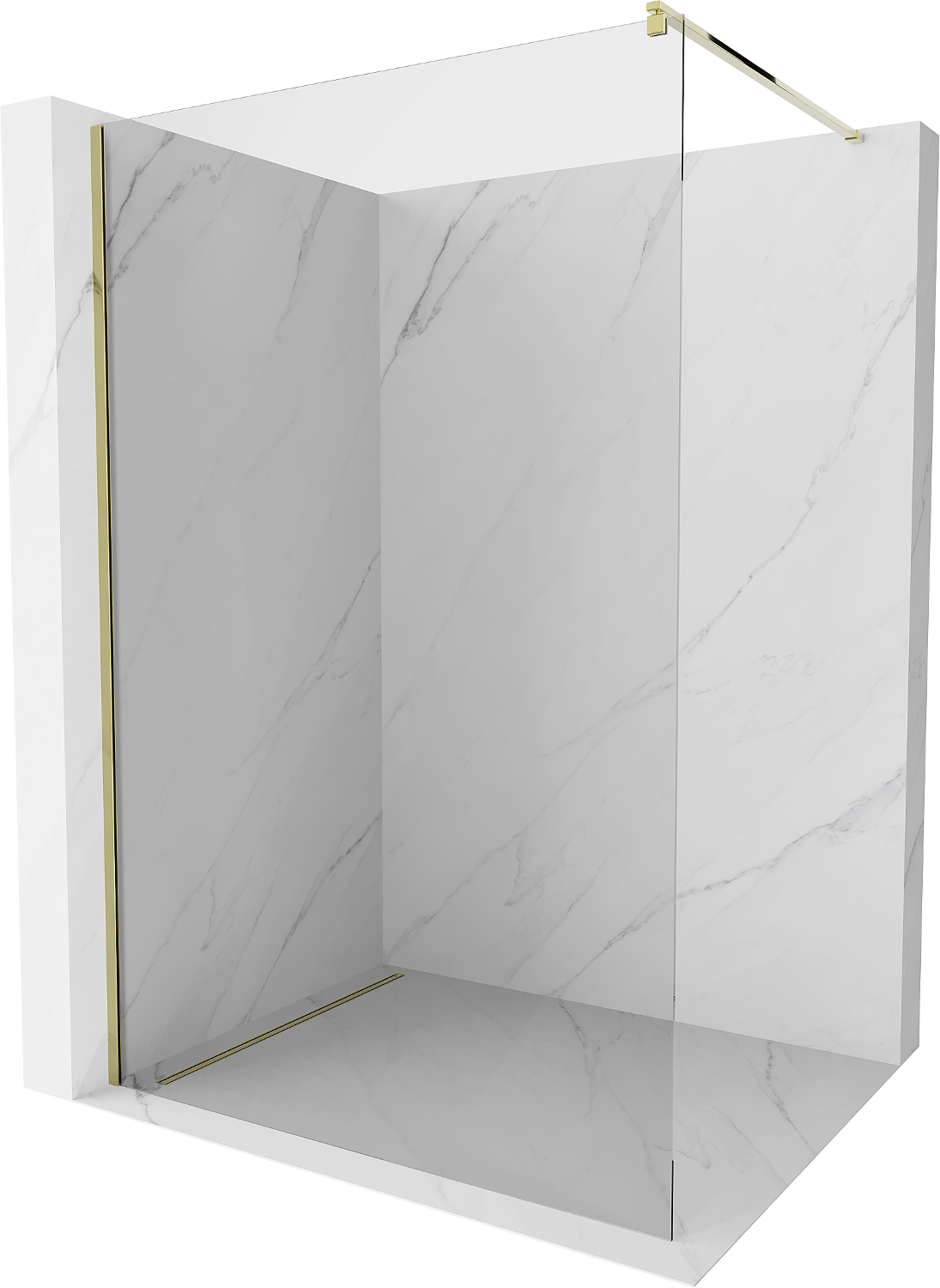 Mexen Kioto Walk-in-Dusche 170 x 200 cm, transparent 8 mm, gold - 800-170-101-50-00