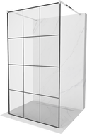 Mexen Kioto Freistehende Duschwand 110 x 200 cm, schwarzes Gitter 8 mm, Chrom - 800-110-002-01-77