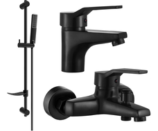 Mexen Caro DF72 Badezimmerset, schwarz - 746603DF72-70