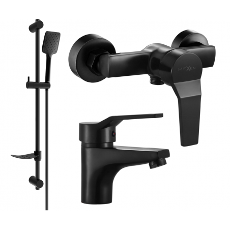 Mexen Caro DF62 Duschset, schwarz - 746604DF62-70