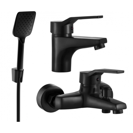 Mexen Caro R62 Badewannen-Set, schwarz - 746603R62-70