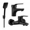 Mexen Caro R62 Badewannen-Set, schwarz - 746603R62-70