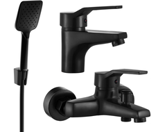 Mexen Caro R62 Badewannen-Set, schwarz - 746603R62-70