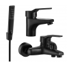 Mexen Caro R72 Badewannenset, schwarz - 746603R72-70