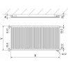 Mexen CVH10 Hygiene Plattenheizkörper 400 x 1000 mm, unterer Anschluss, 432 W, Anthrazit - W610H-040-100-66