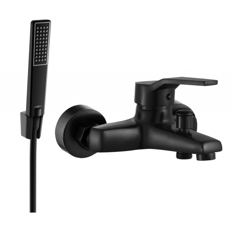 Mexen Caro R72 Badewannenarmatur mit Duschset, schwarz - 74663R72-70