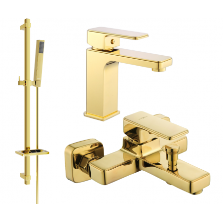 Mexen Cetus DQ77 Badewannen-Set, gold - 744303DQ77-50
