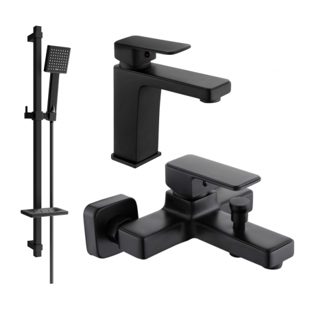 Mexen Cetus DQ45 Badewannen-Set, schwarz - 744303DQ45-70
