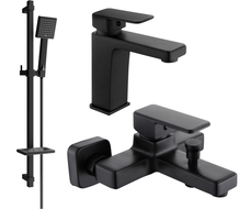 Mexen Cetus DQ45 Badewannen-Set, schwarz - 744303DQ45-70