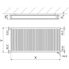 Mexen CVH20 Hygiene Plattenheizkörper 300 x 2400 mm, unterer Anschluss, 1527 W, Anthrazit - W620H-030-240-66