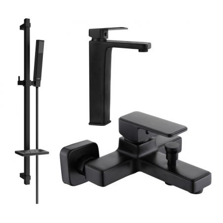 Mexen Cetus DQ77 Wannenset, Schwarz - 744313DQ77-70