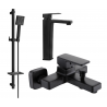 Mexen Cetus DQ45 Badewannen-Set, schwarz - 744313DQ45-70