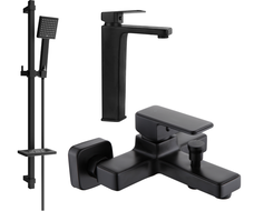 Mexen Cetus DQ45 Badewannen-Set, schwarz - 744313DQ45-70