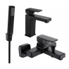 Mexen Cetus R77 Badewannenset, schwarz - 744303R77-70
