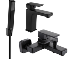 Mexen Cetus R77 Badewannenset, schwarz - 744303R77-70
