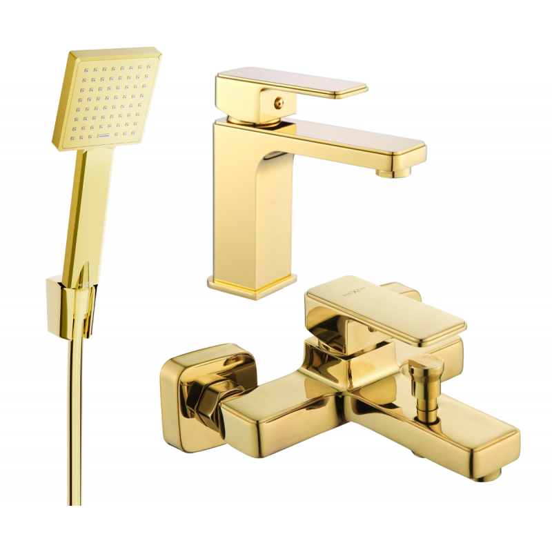 Mexen Cetus R45 Badewannen-Set, gold - 744303R45-50