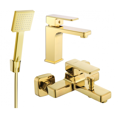 Mexen Cetus R45 Badewannen-Set, gold - 744303R45-50