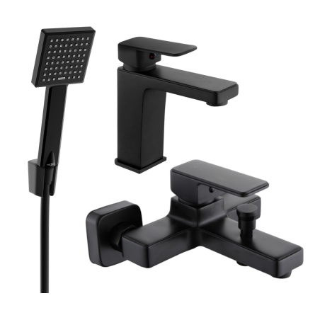 Mexen Cetus R45 Badewannenset, schwarz - 744303R45-70