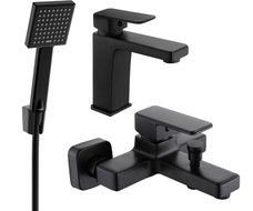 Mexen Cetus R45 Badewannenset, schwarz - 744303R45-70