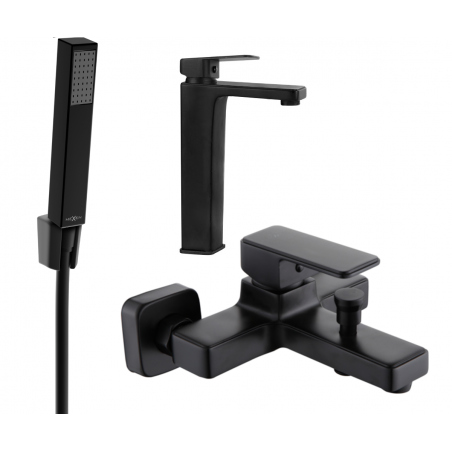 Mexen Cetus R77 Badewannen-Set, schwarz - 744313R77-70