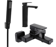 Mexen Cetus R77 Badewannen-Set, schwarz - 744313R77-70