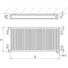 Mexen CVH20 Hygiene Plattenheizkörper 900 x 2400 mm, unterer Anschluss, 3697 W, Anthrazit - W620H-090-240-66