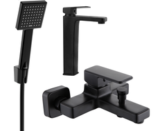 Mexen Cetus R45 Badewannen-Set, schwarz - 744313R45-70