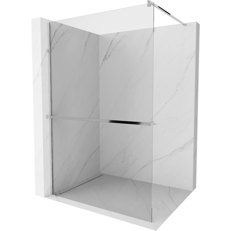 Mexen Kioto+ Duschwand mit Regal Walk-in 95 x 200 cm, transparent, Chrom - 800-095-121-01-00