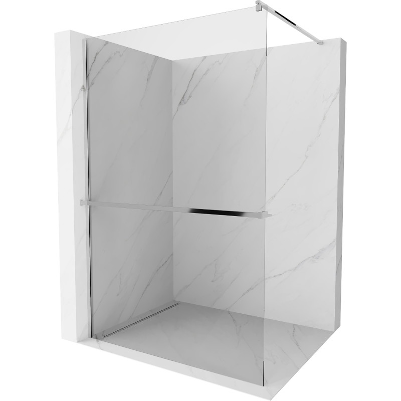 Mexen Kioto+ Duschwand mit Ablage Walk-in 125 x 200 cm, transparent, Chrom - 800-125-121-01-00