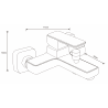 Mexen Cetus R45 Badewannenarmatur mit Duschset, Gold - 74433R45-50