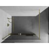 Mexen Kioto+ Duschwand mit Ablage Walk-in 75 x 200 cm, transparent, gold - 800-075-121-50-00